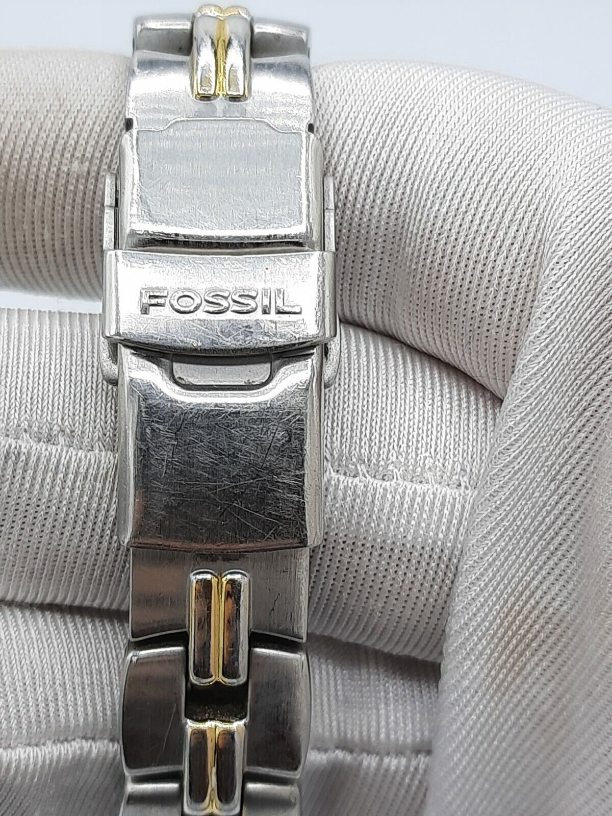 Fossil AM3461Blue ladies watch diamond bezel AM-3461 analog 10 ATM