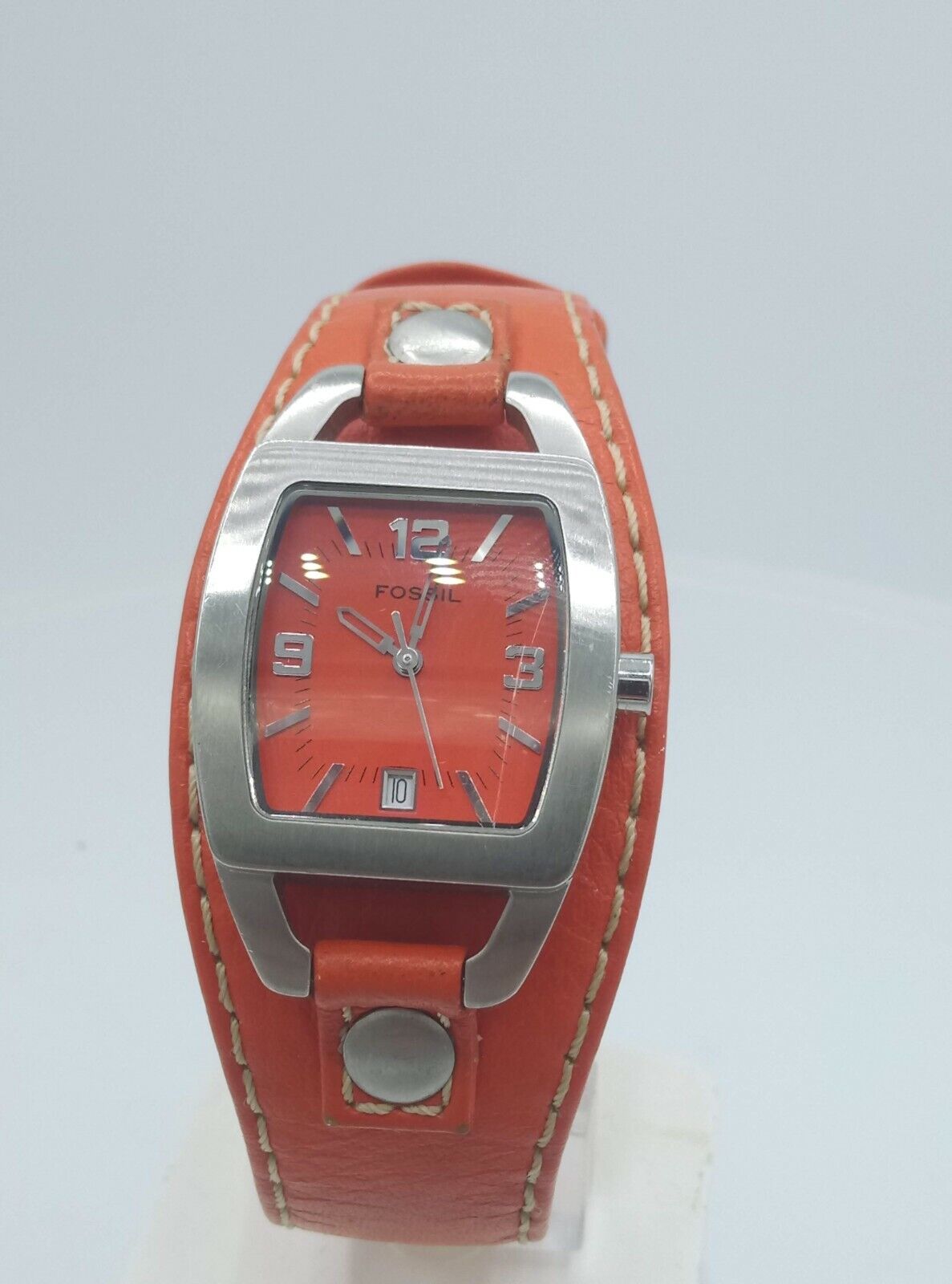 Fossil JR8365 ladies watch orange dial and strap JR-8365 analog 3 ATM