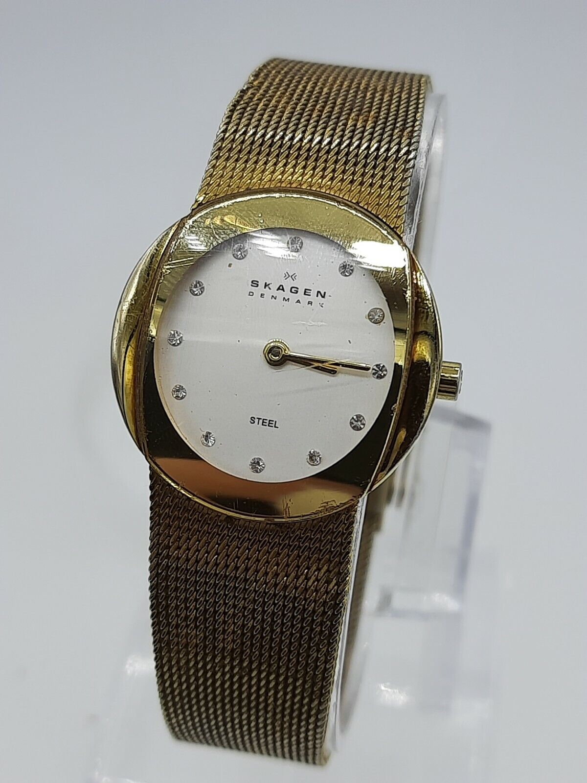 Skagen 589SGG ladies watch gold tone diamond dial 589SGG 3 ATM