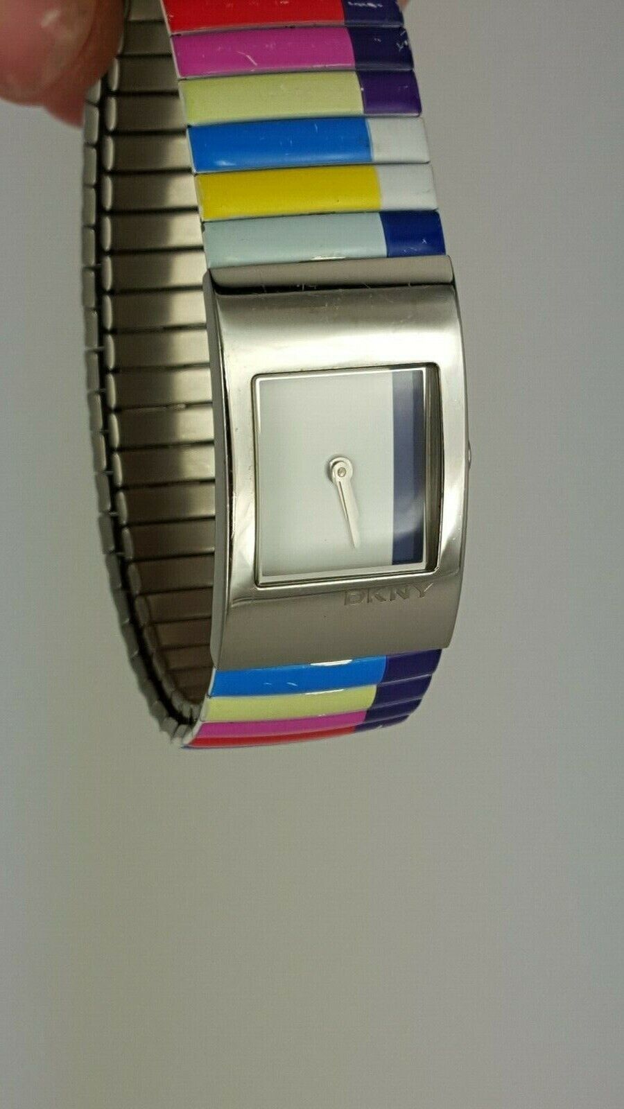 DKNY NY 4174 ladies watch Fixoflex rainbow colored bracelet NY-4174 analog 5 ATM