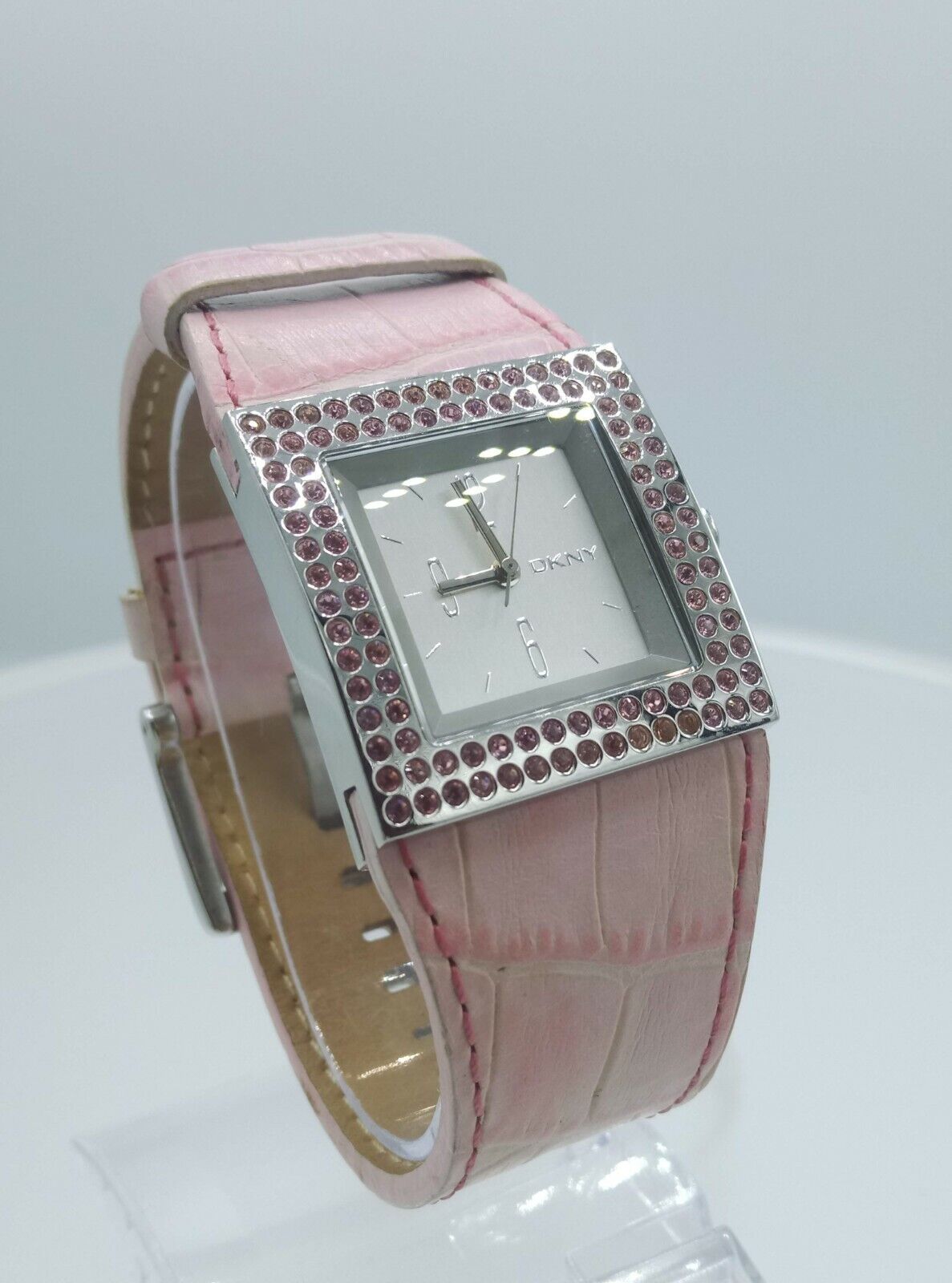 DKNY NY3370 ladies watch pink diamonds inserts pink strap NY-3370 3 ATM