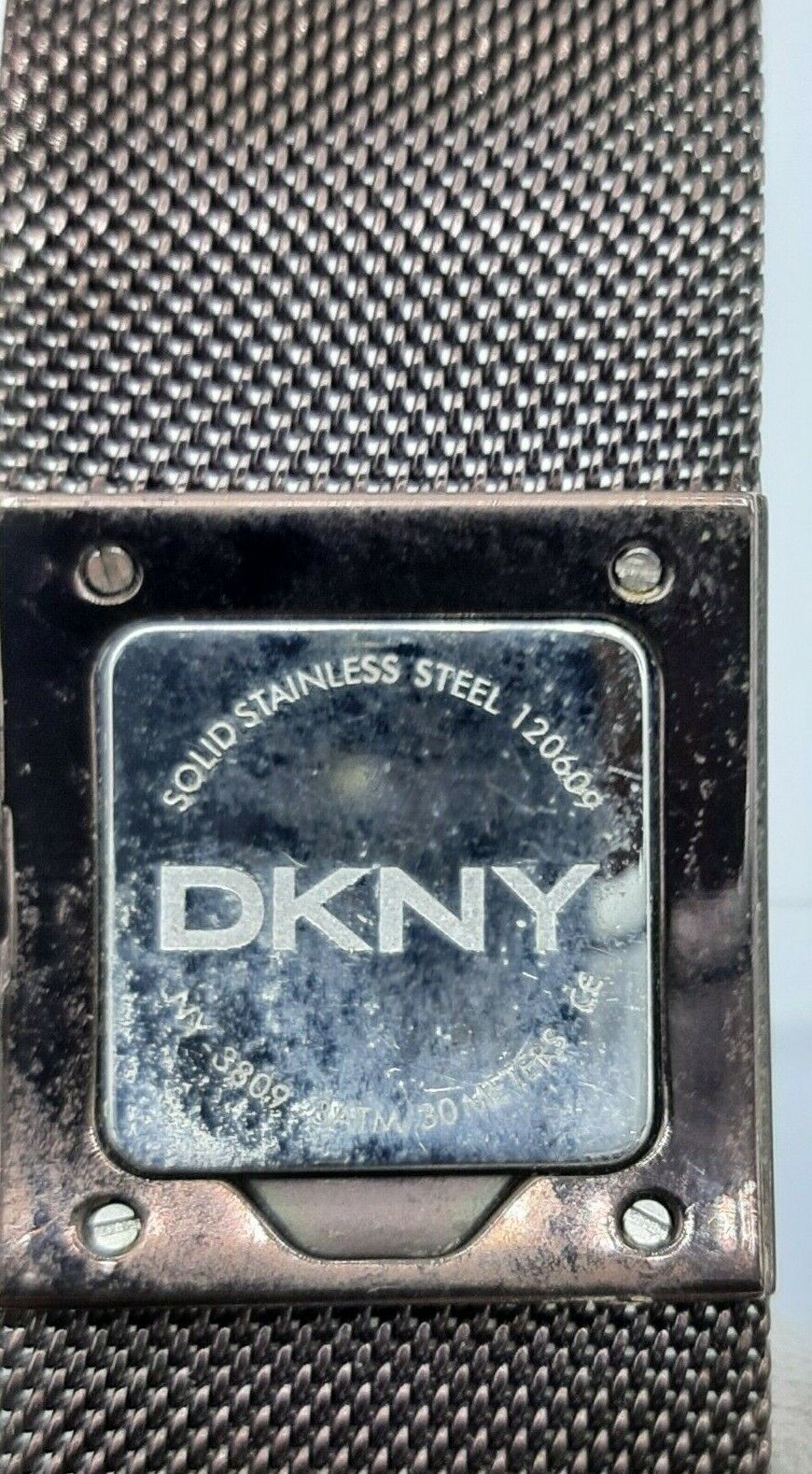 DKNY NY-3809 ladies full steel time only watch mesh bracelet NY-3809 3ATM