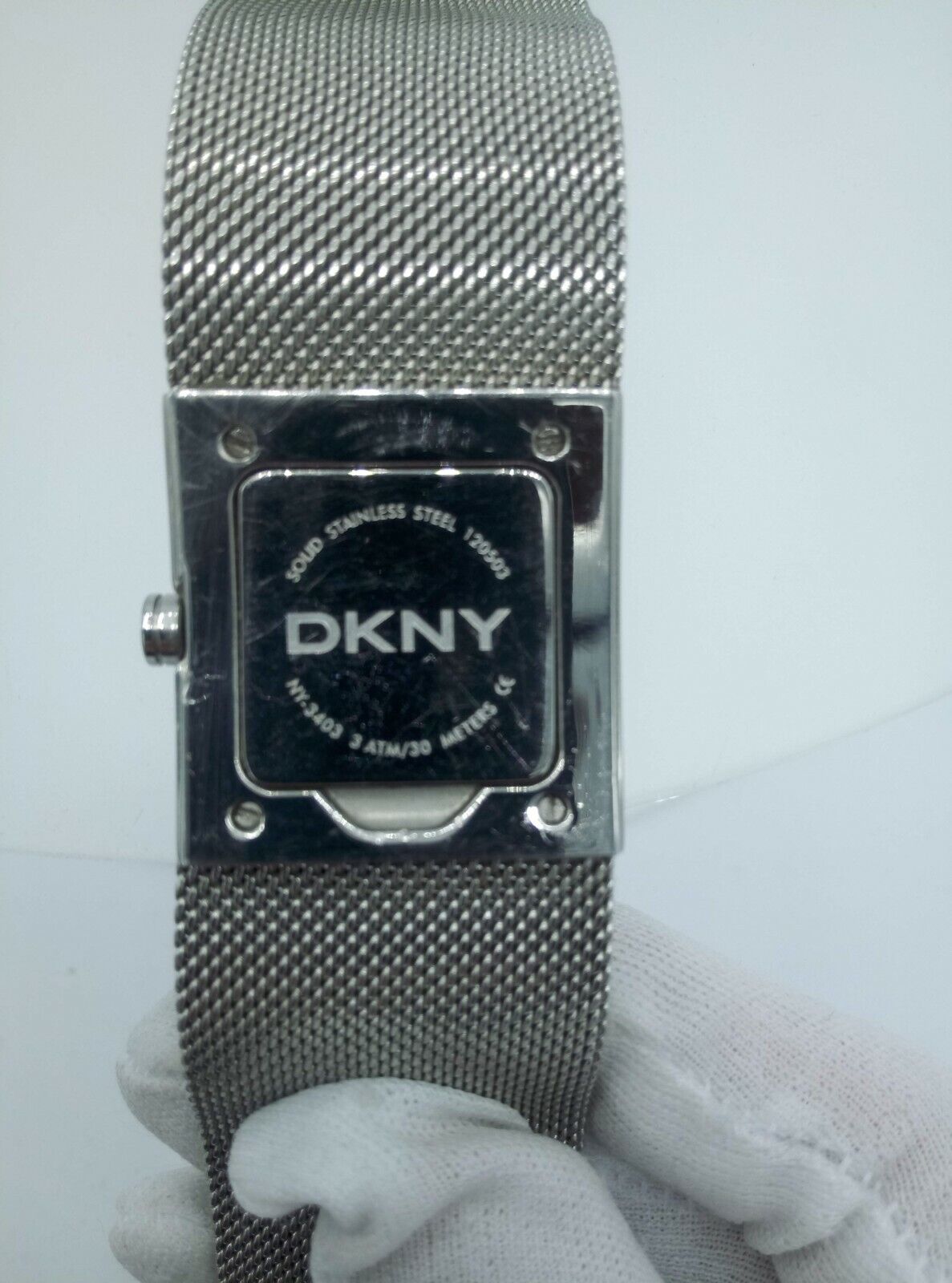 DKNY NY3403 ladies full steel time only watch diamonds inserts NY-3403 3 ATM