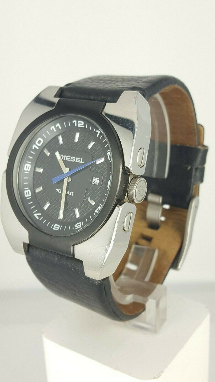 Diesel DZ1149 men's watch solid stainless steel black blue DZ-1149 analog 10 ATM