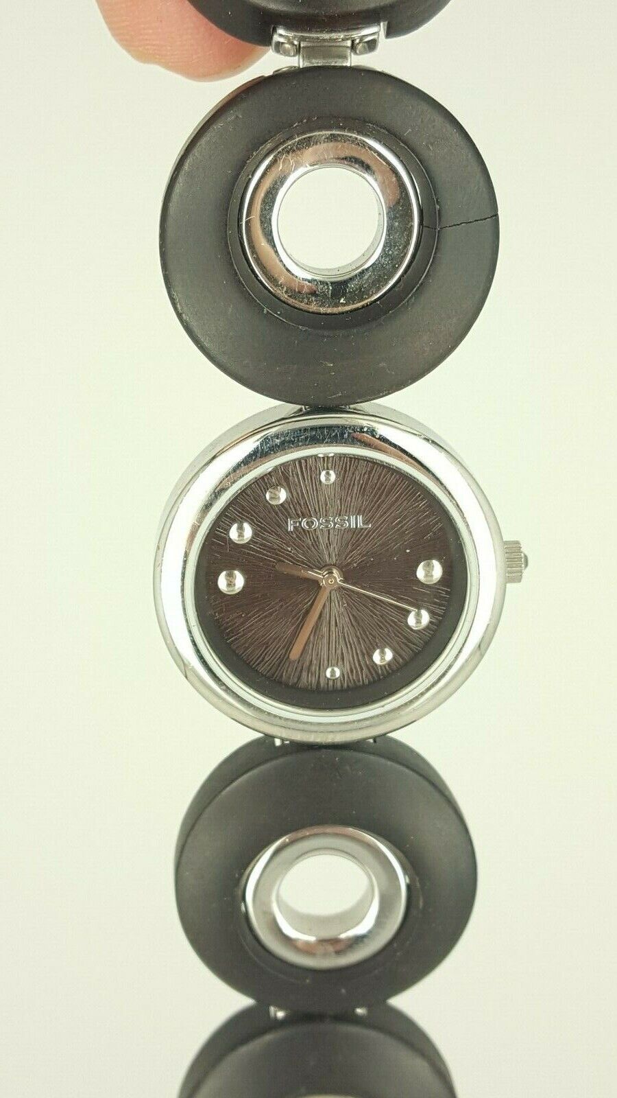 Fossil ES1986 ladies watch brown wood look bracelet ES-1986 analog 5 ATM