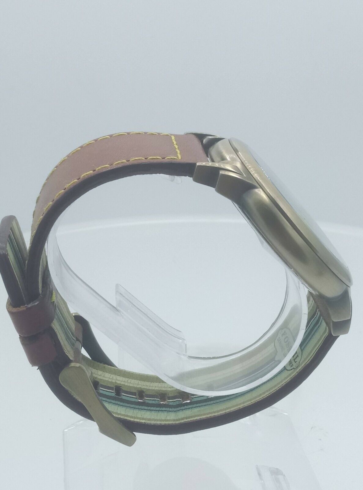 Fossil Authentic JR9638 men's jumphour watch NOS copper case JR-9638 analog 5ATM
