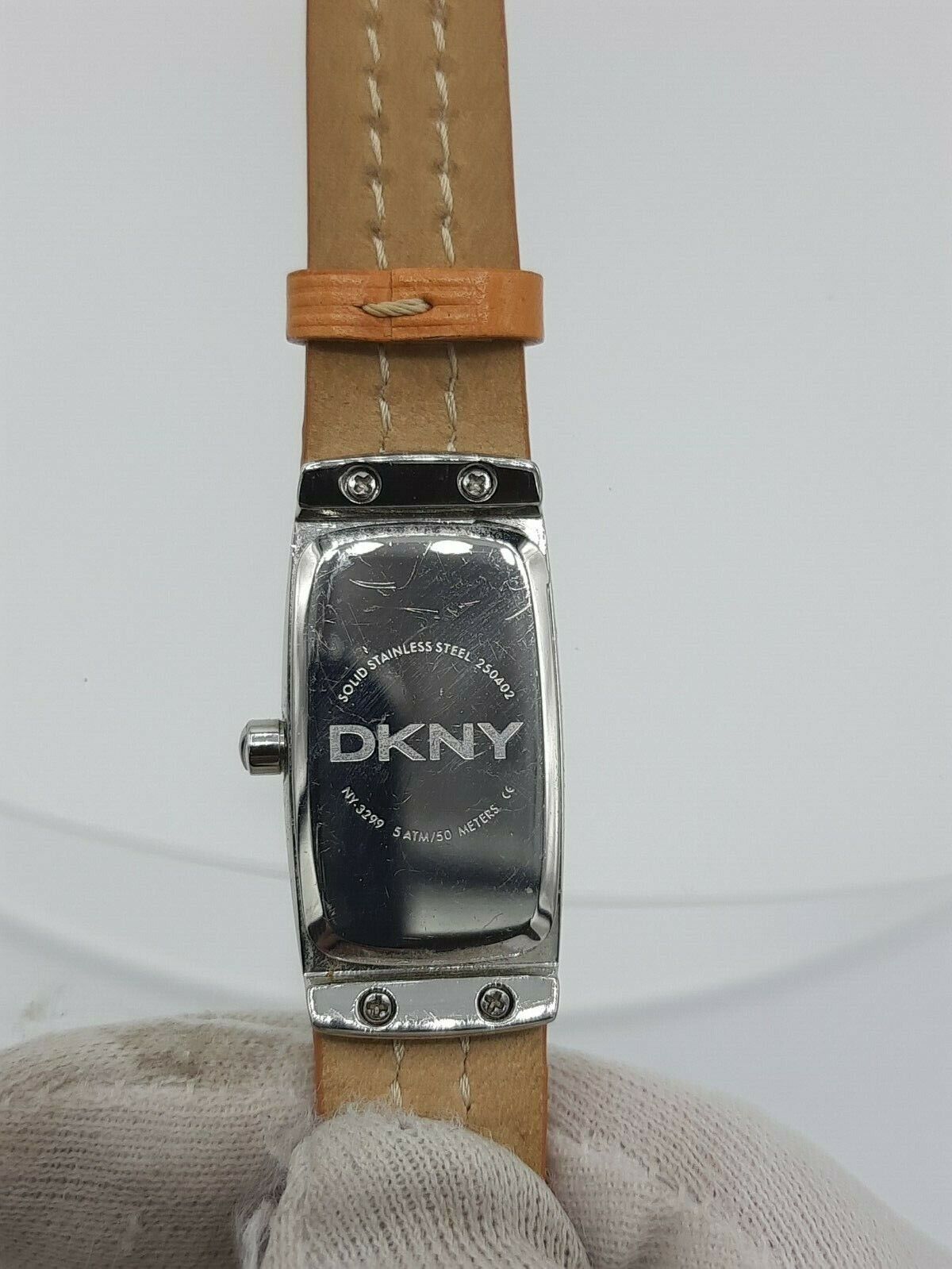 DKNY NY3299 ladies watch time only genuine leather strap NY-3299 3 ATM