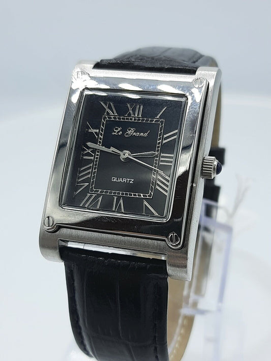 Le Grand watch men's cool looking vintage watch Full black analog 3 ATM