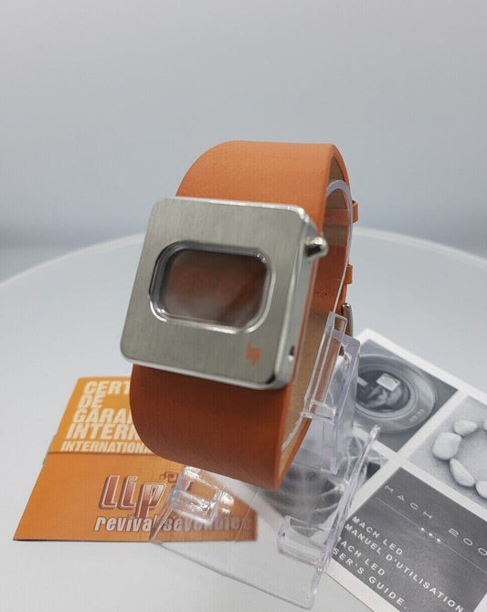 LIP 1871152 men's dgital watch Diode steel orange brown LED French design 5ATM