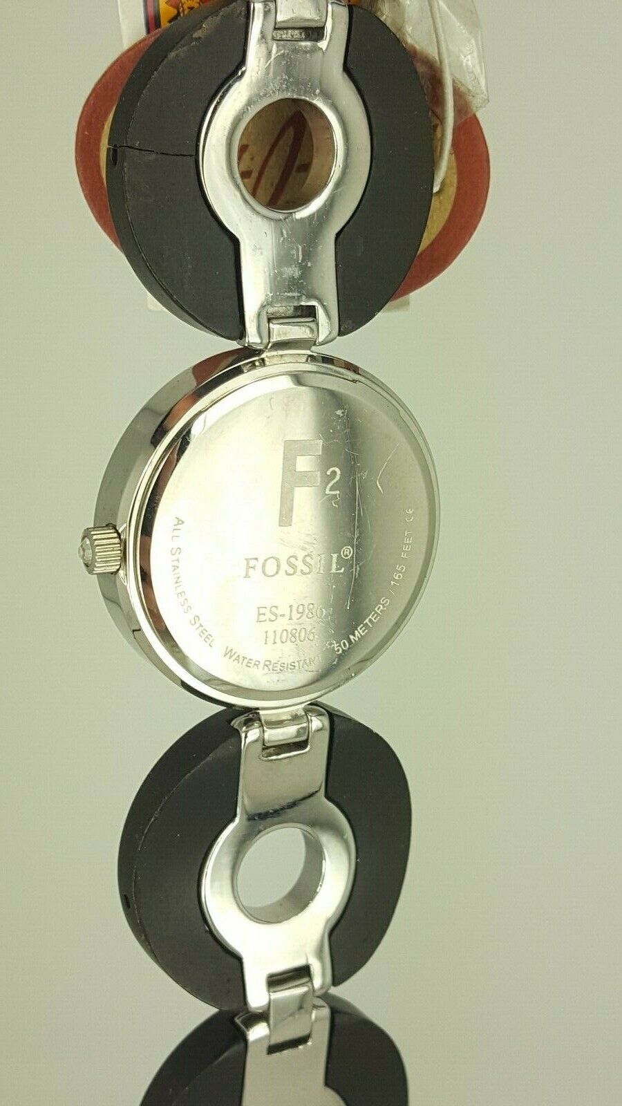 Fossil ES1986 ladies watch brown wood look bracelet ES-1986 analog 5 ATM