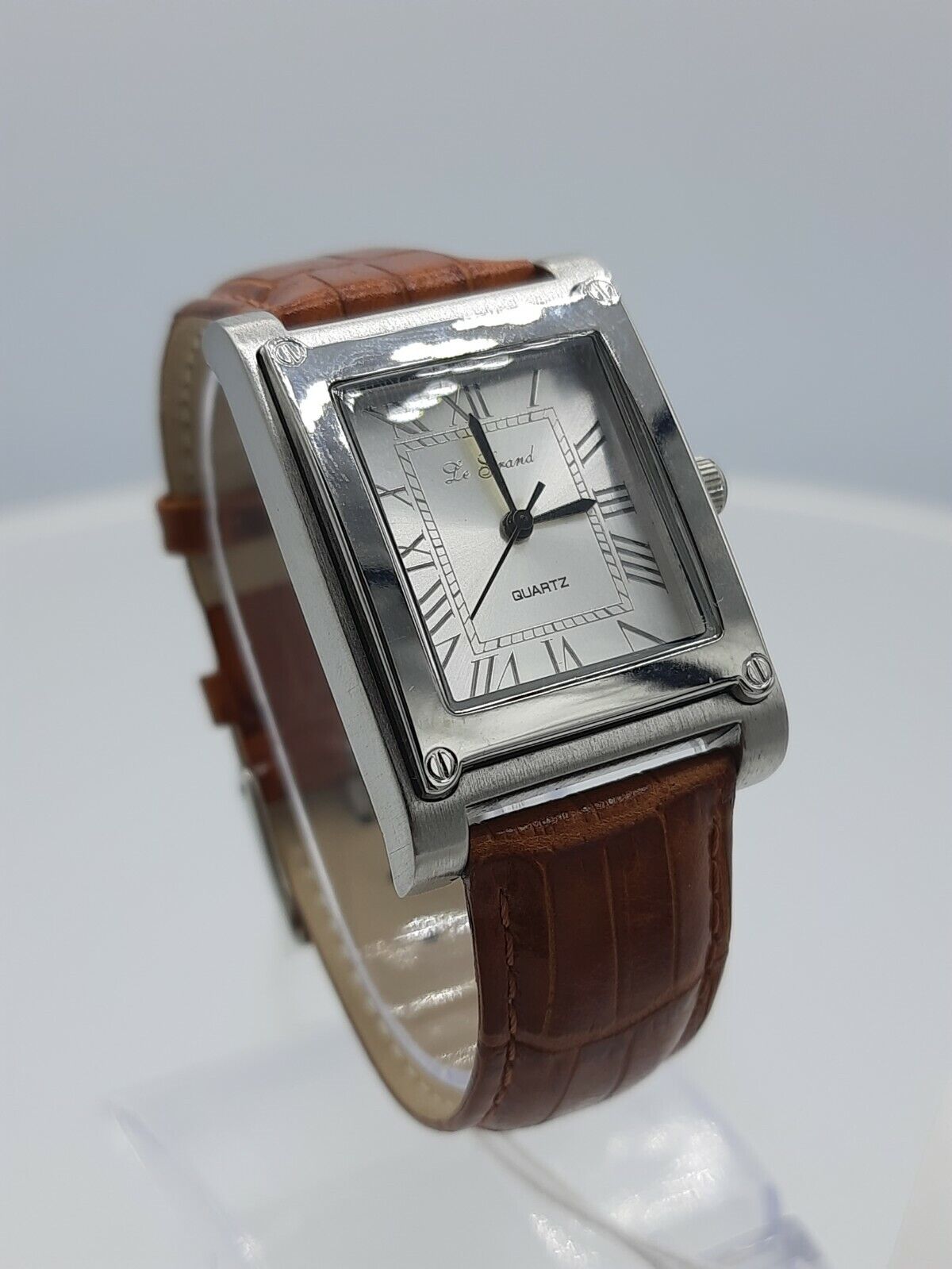 Montre homme Le Grand look cool vintage marron blanc analogique 3 ATM