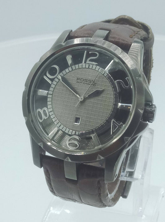Fossil Arkitekt FS4198 Rare men's automatic gun metal watch analog FS-4198 5 ATM