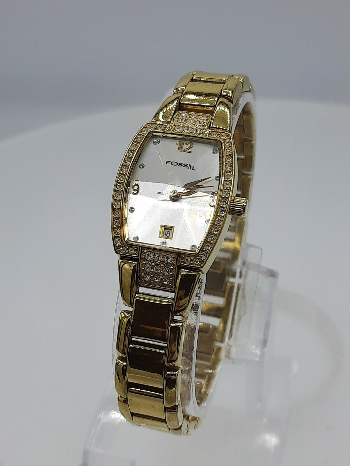 Fossil ES1568 ladies watch gold tone stainless steel ES-1568 analog 5 ATM