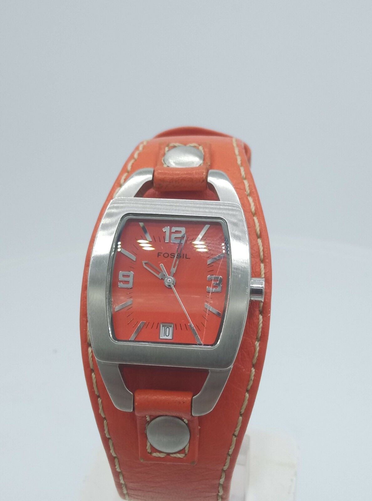 Fossil JR8365 ladies watch orange dial and strap JR-8365 analog 3 ATM