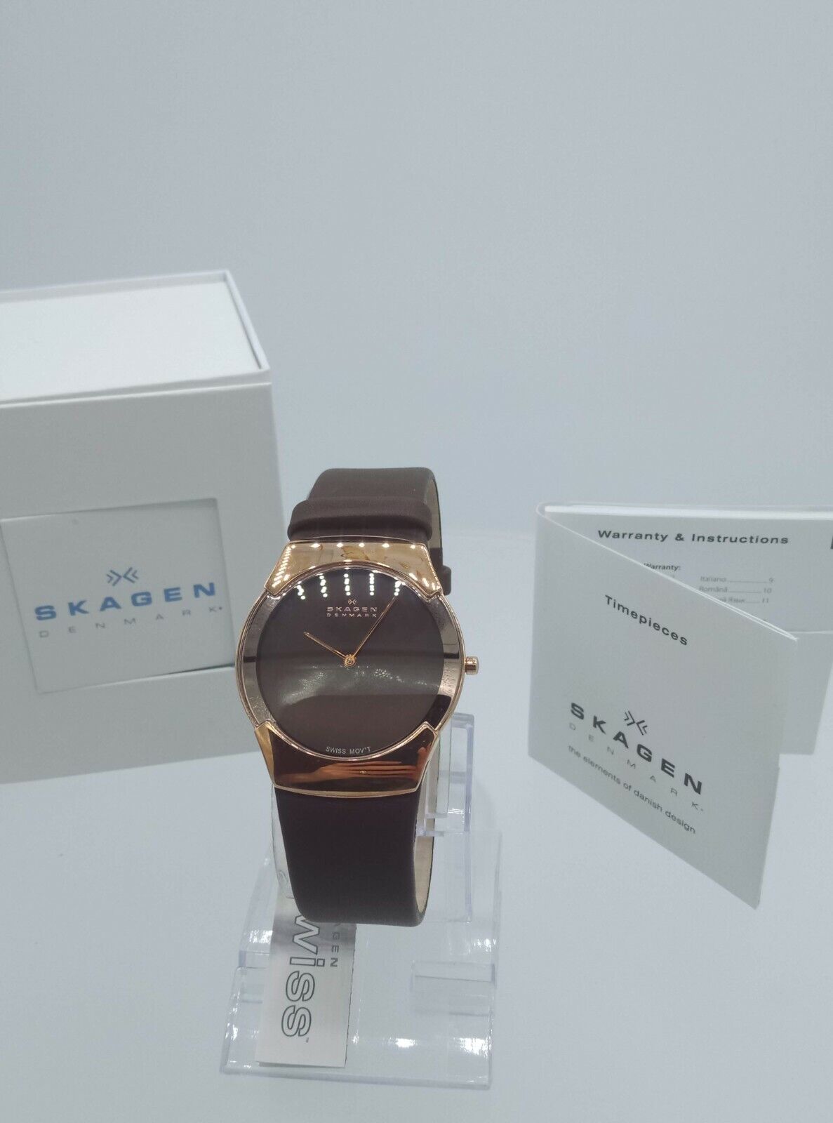 Skagen 582XLRLM Swiss made men's luxury rose gold dresswatch NOS 582XLRLM