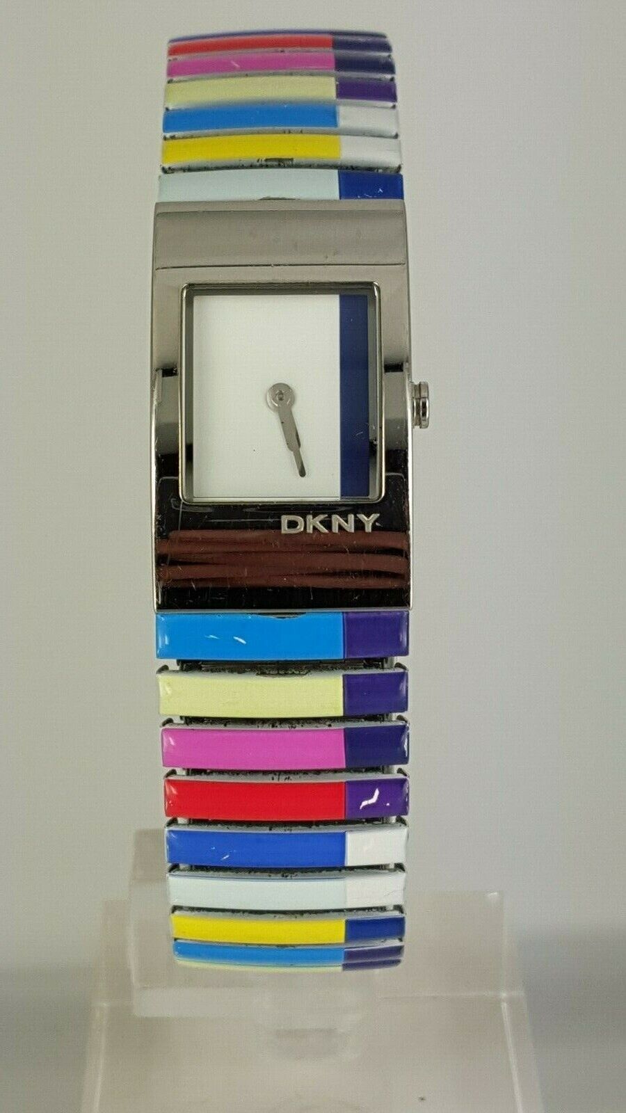 DKNY NY 4174 ladies watch Fixoflex rainbow colored bracelet NY-4174 analog 5 ATM