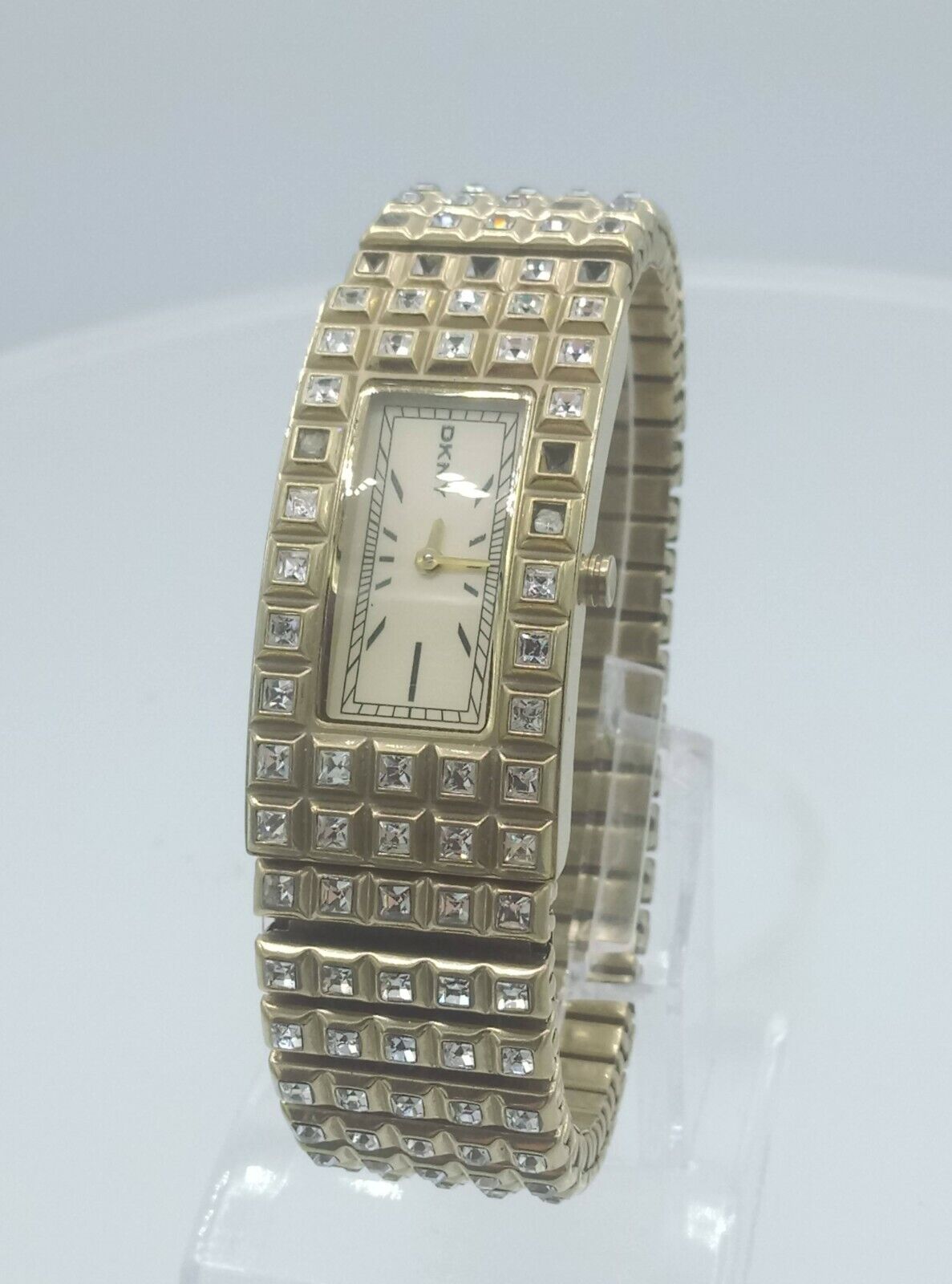 DKNY NY3652 ladies watch gold tone diamonds inserts fixoflex NY-3652 3ATM