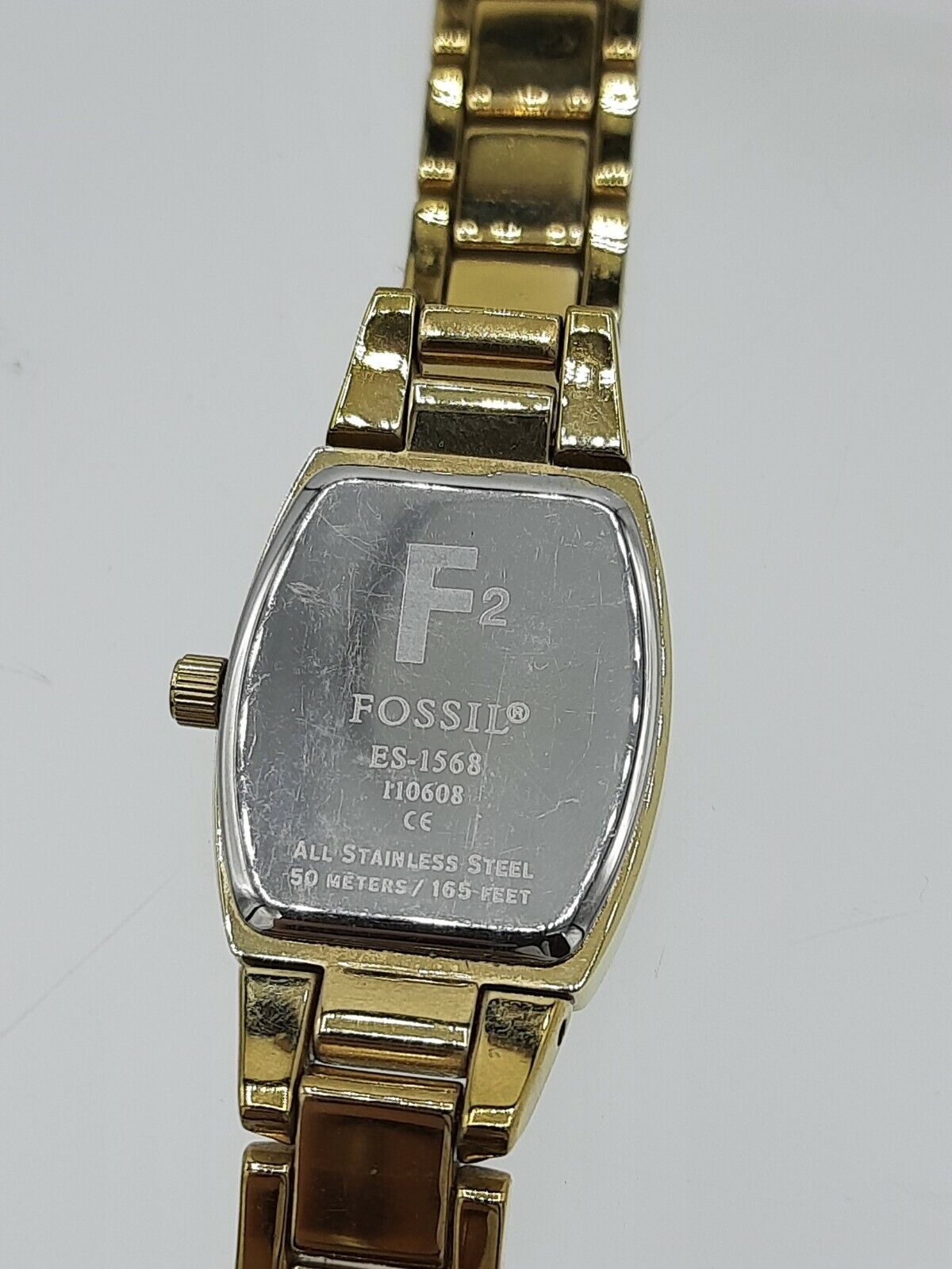 Fossil ES1568 ladies watch gold tone stainless steel ES-1568  analog 5 ATM