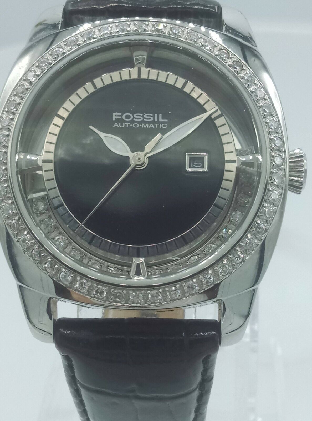 Fossil ES1368 ladies watch automatic diamonds insert ES-1368 analog 5 ATM