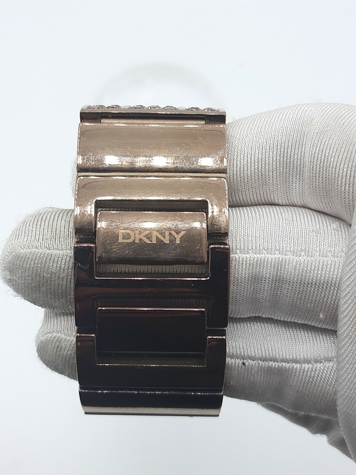 DKNY NY3895 ladies full bronze time only watch diamonds inserts NY-3895 3 ATM