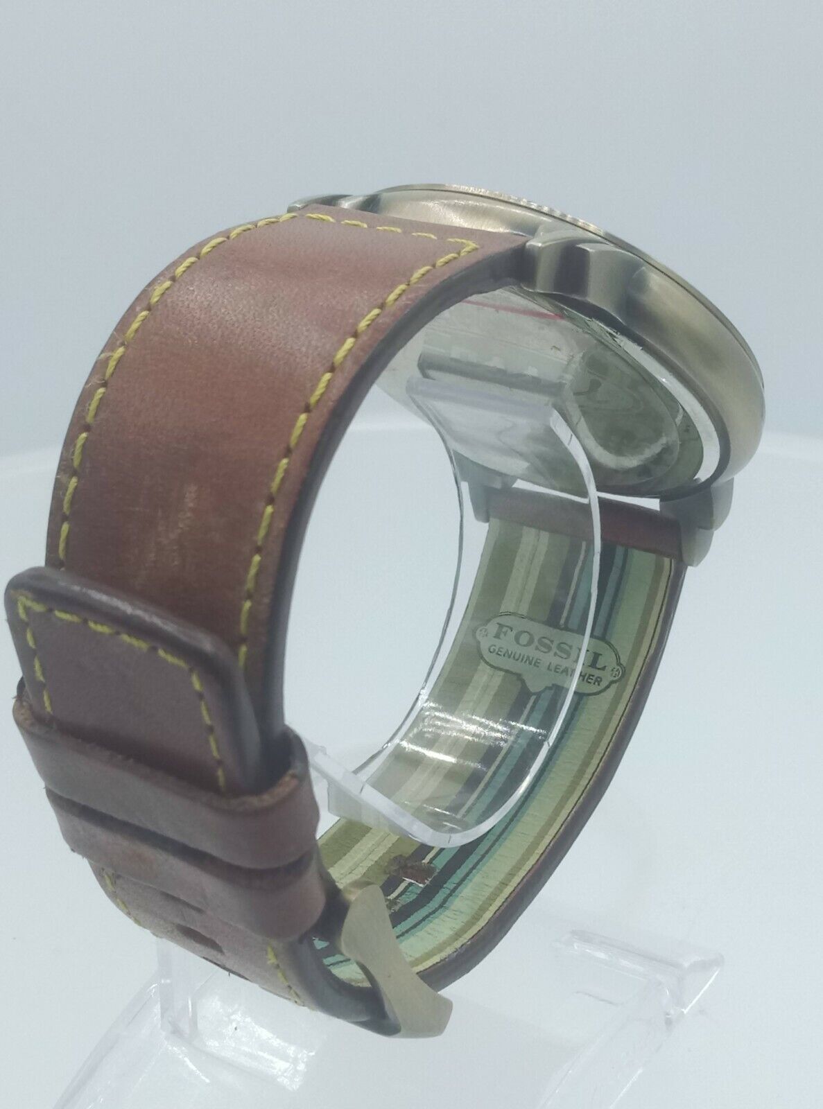 Fossil Authentic JR9638 men's jumphour watch NOS copper case JR-9638 analog 5ATM