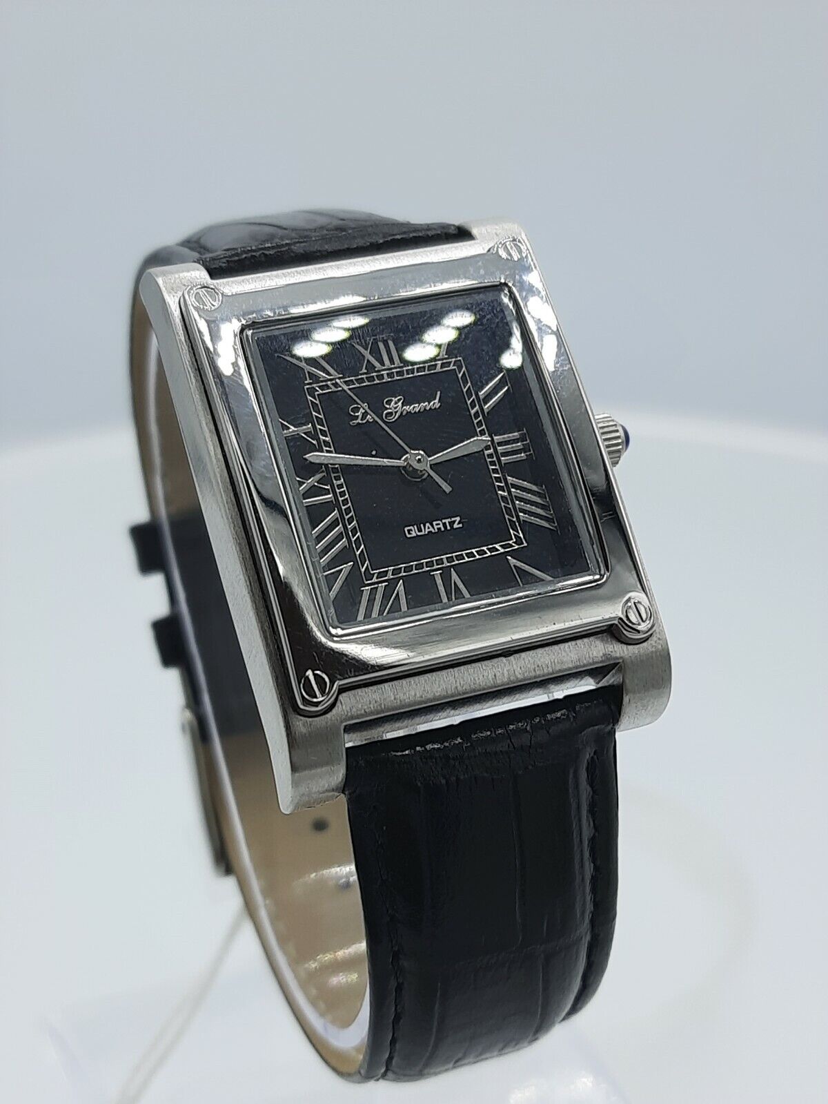 Le Grand watch men's cool looking vintage watch Full black analog 3 ATM