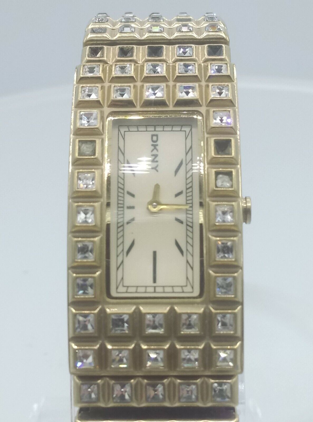 DKNY NY3652 ladies watch gold tone diamonds inserts fixoflex NY-3652 3ATM