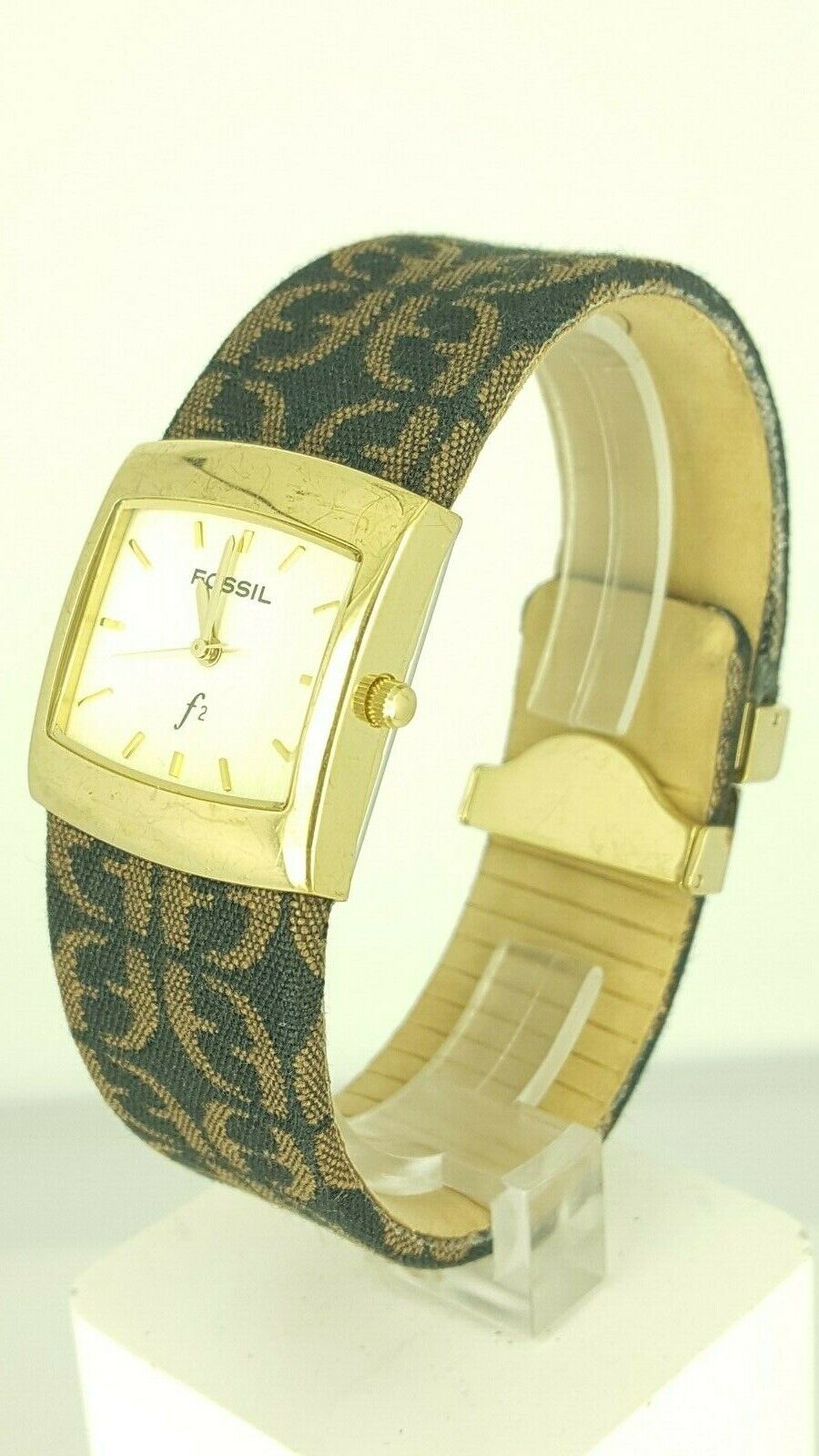 Fossil SI2010 ladies watch gold plated case SI-2010 analog 3 ATM