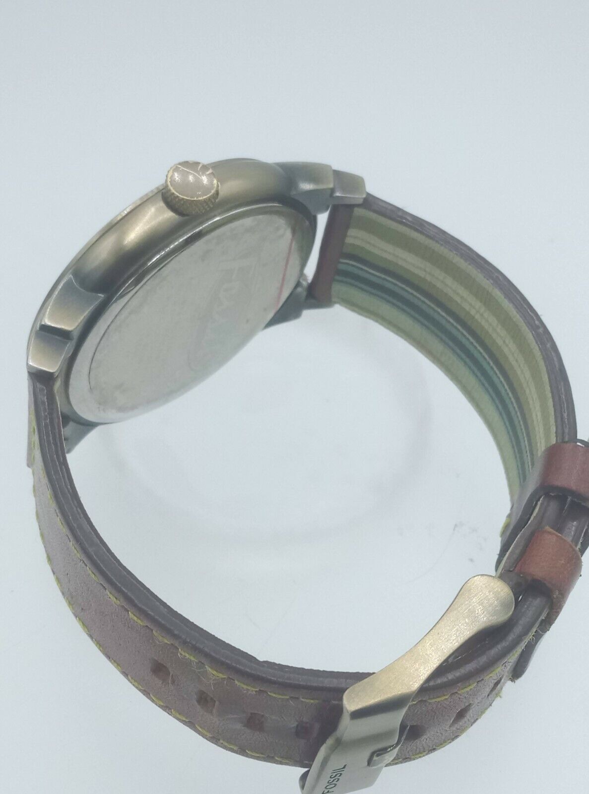 Fossil Authentic JR9638 men's jumphour watch NOS copper case JR-9638 analog 5ATM