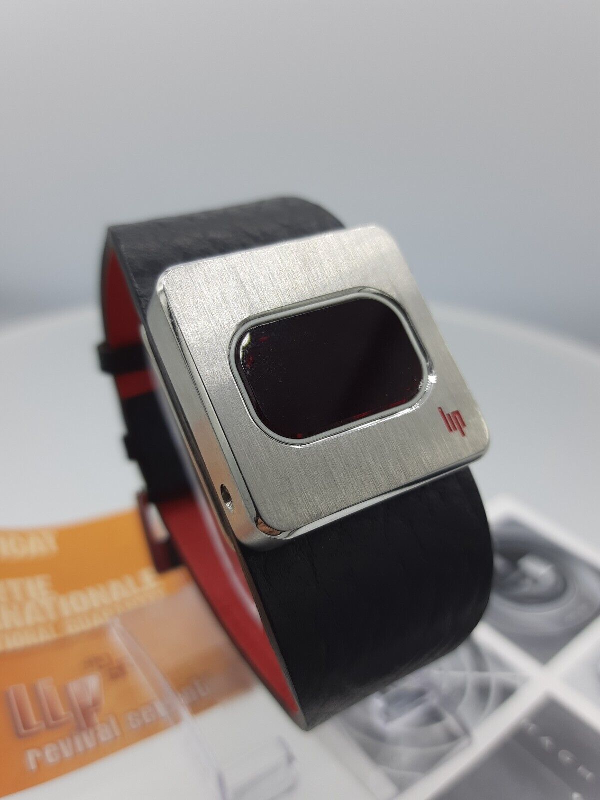 LIP 1871162 men's dgital watch Diode steel black red LED French design 5ATM