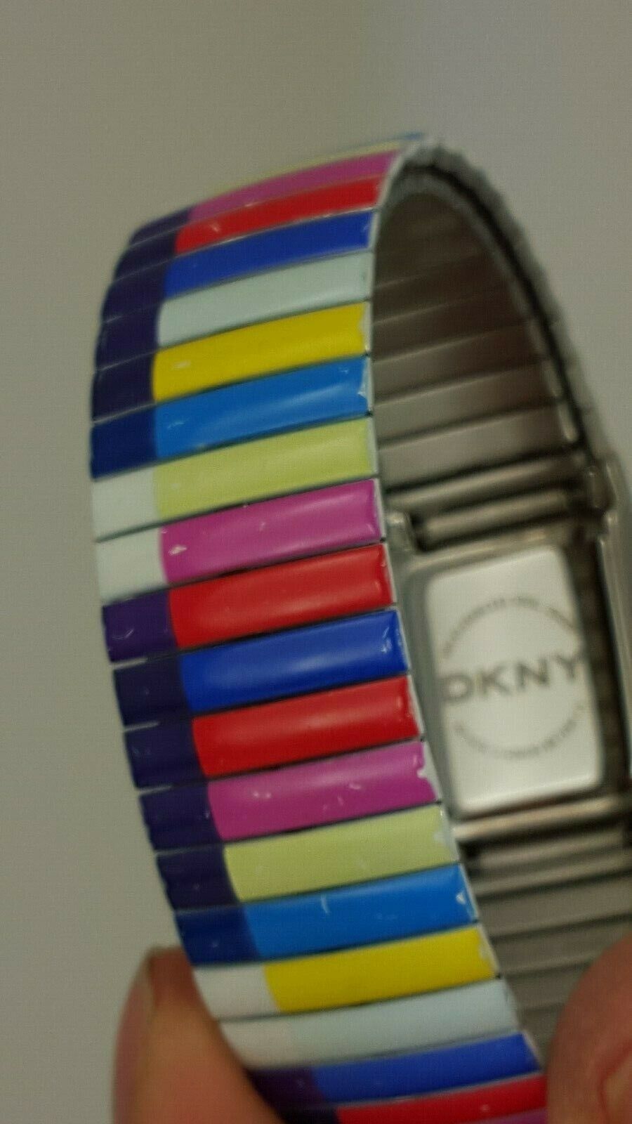 DKNY NY 4174 ladies watch Fixoflex rainbow colored bracelet NY-4174 analog 5 ATM