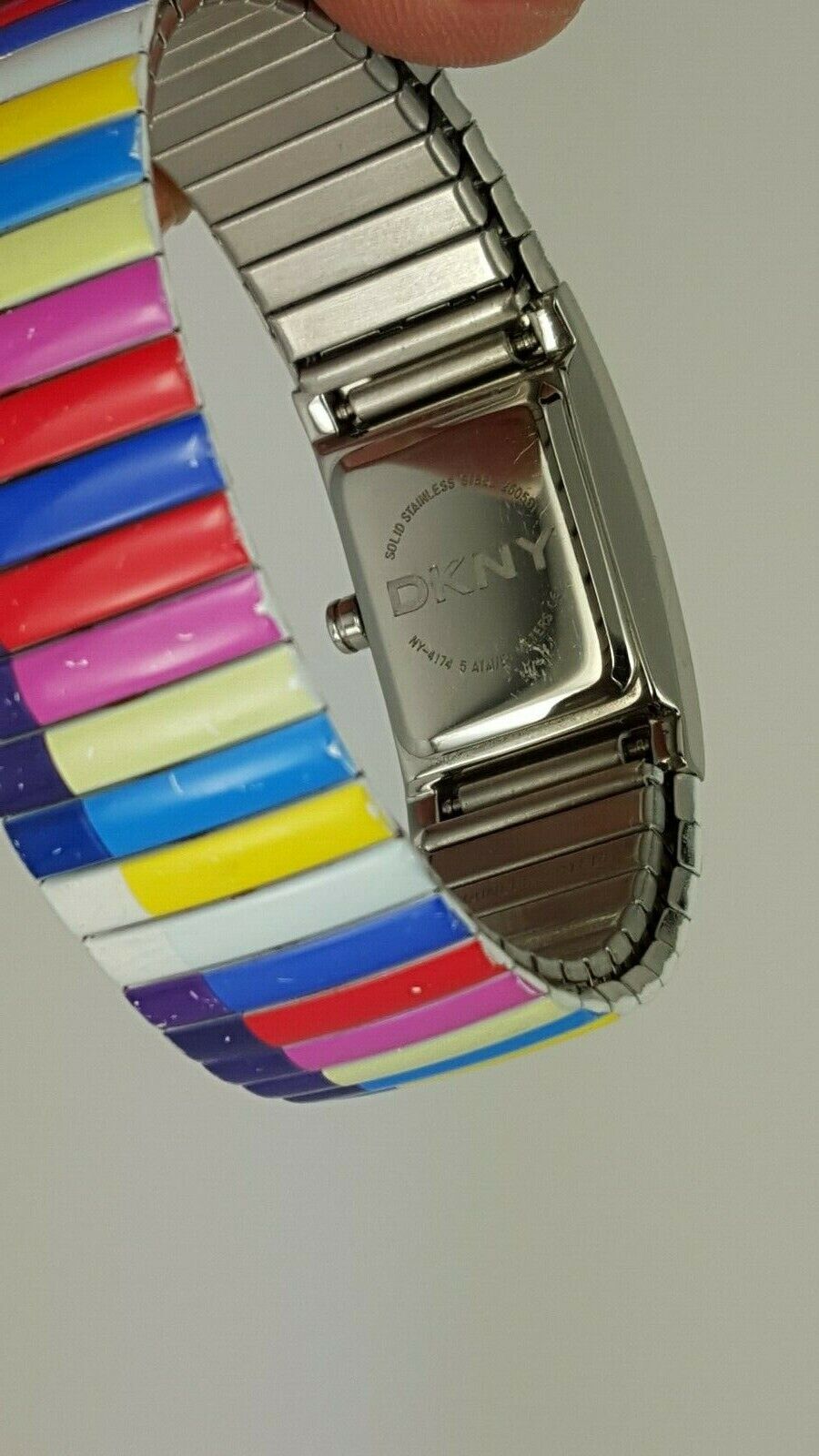 DKNY NY 4174 ladies watch Fixoflex rainbow colored bracelet NY-4174 analog 5 ATM