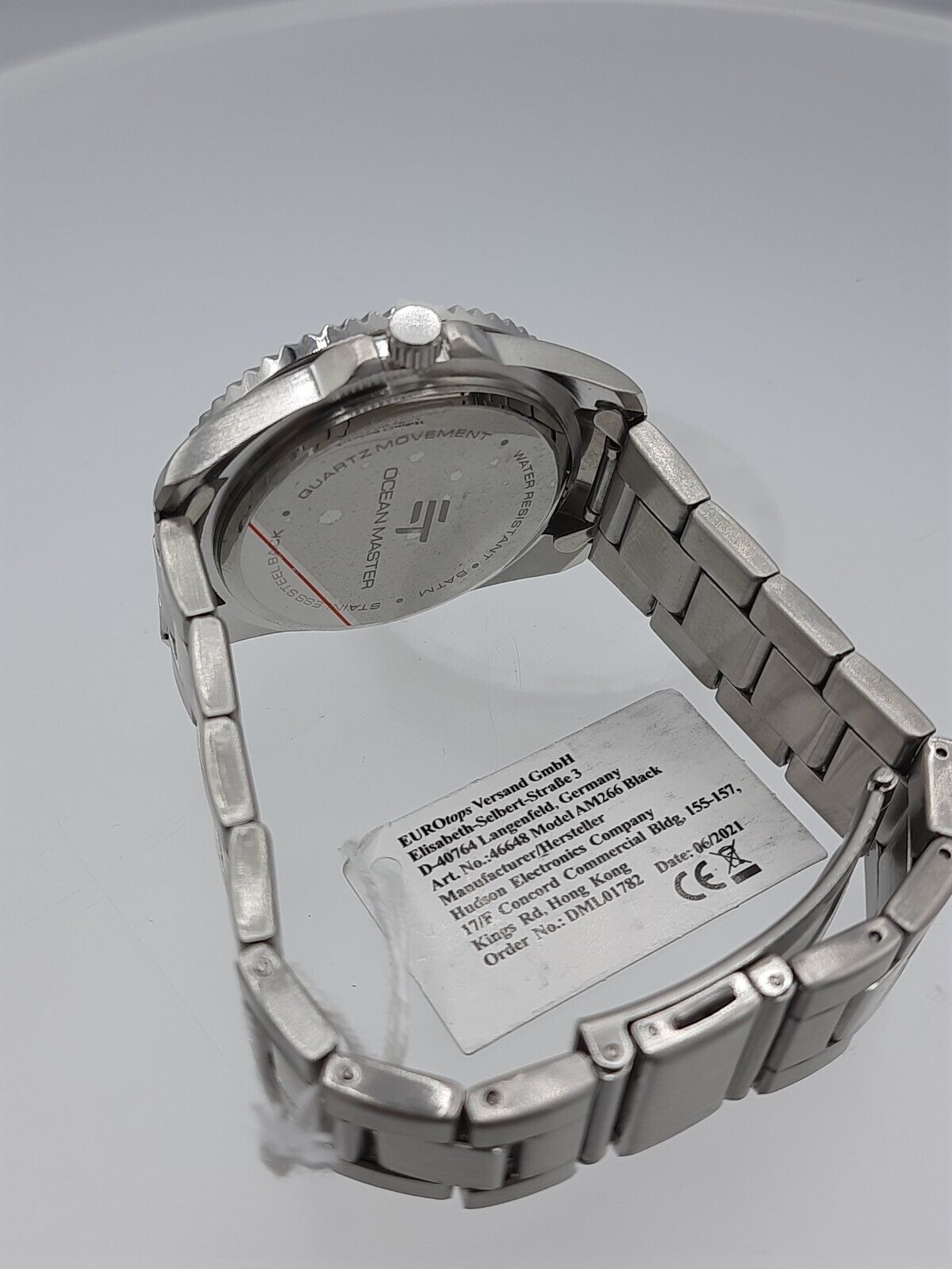 Ocean Master men's wristwatch NOS black dial  analog 5 ATM