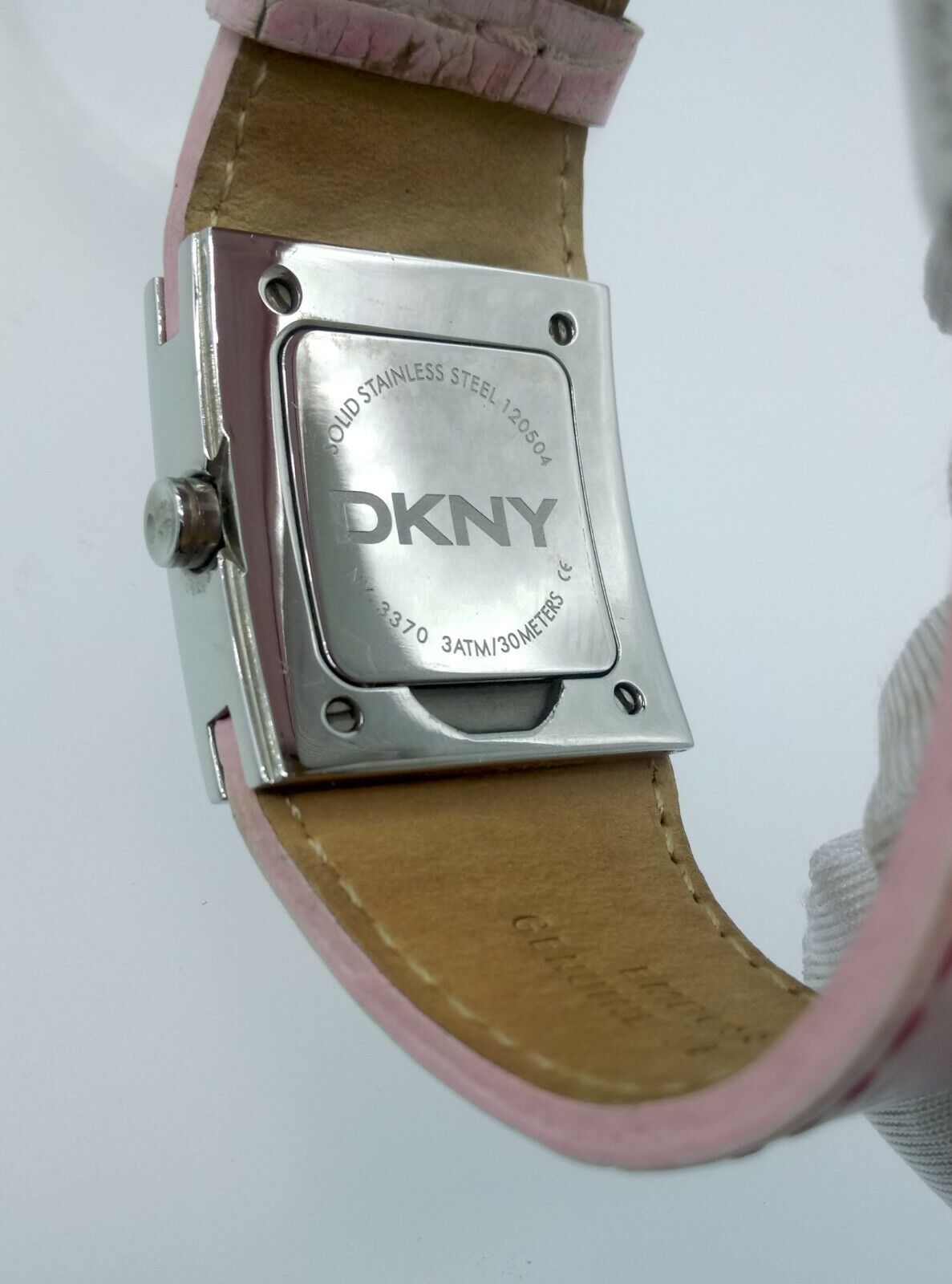 DKNY NY3370 ladies watch pink diamonds inserts pink strap NY-3370 3 ATM