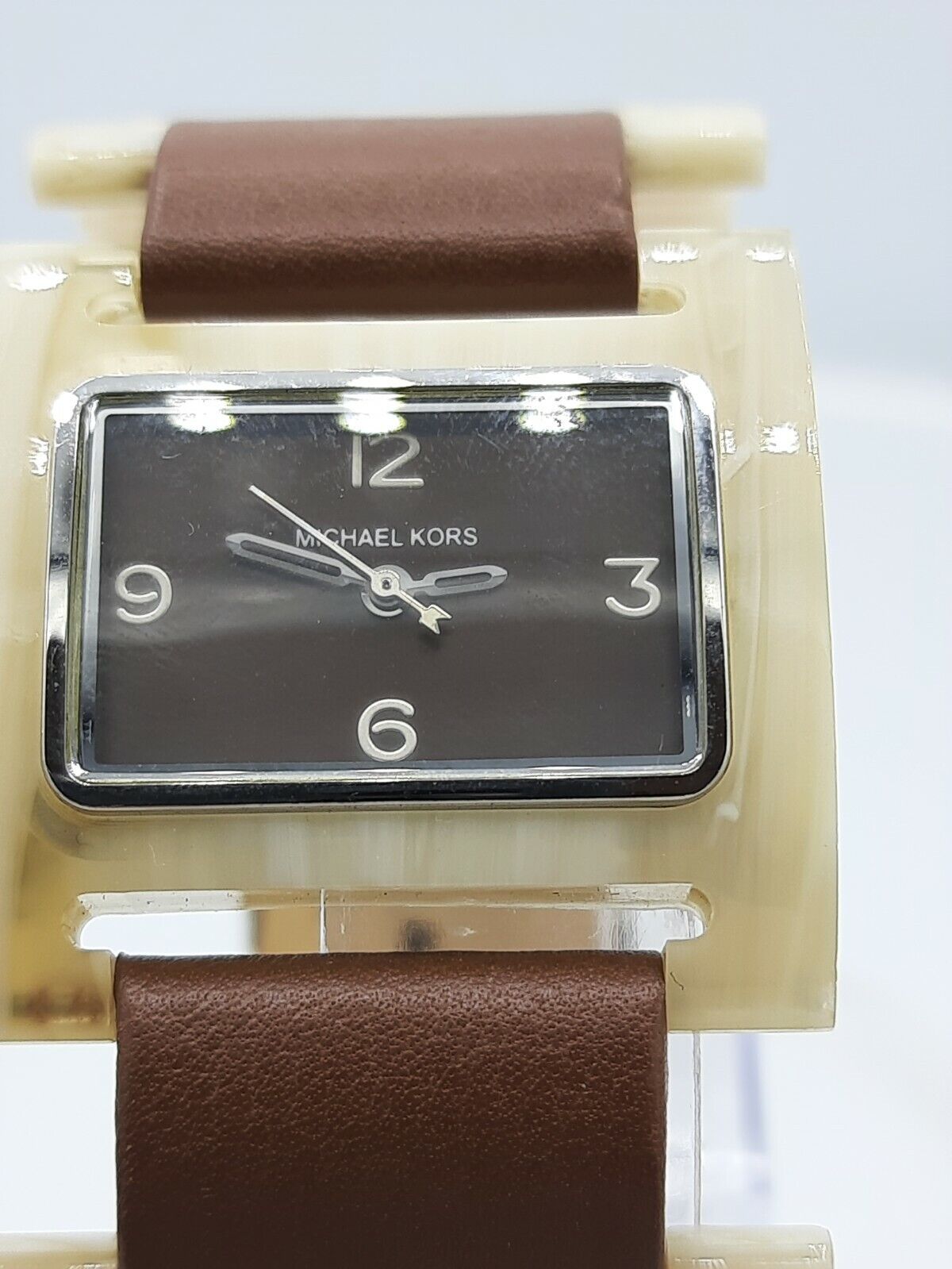 Michael Kors MK4001 ladies watch brown leather NOS MK-4001 5 ATM