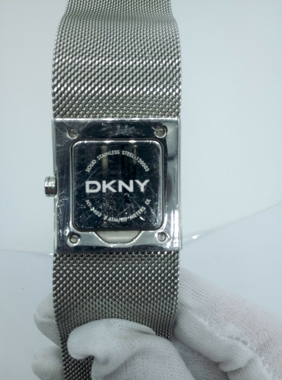 DKNY NY3403 ladies full steel time only watch diamonds inserts NY-3403 3 ATM