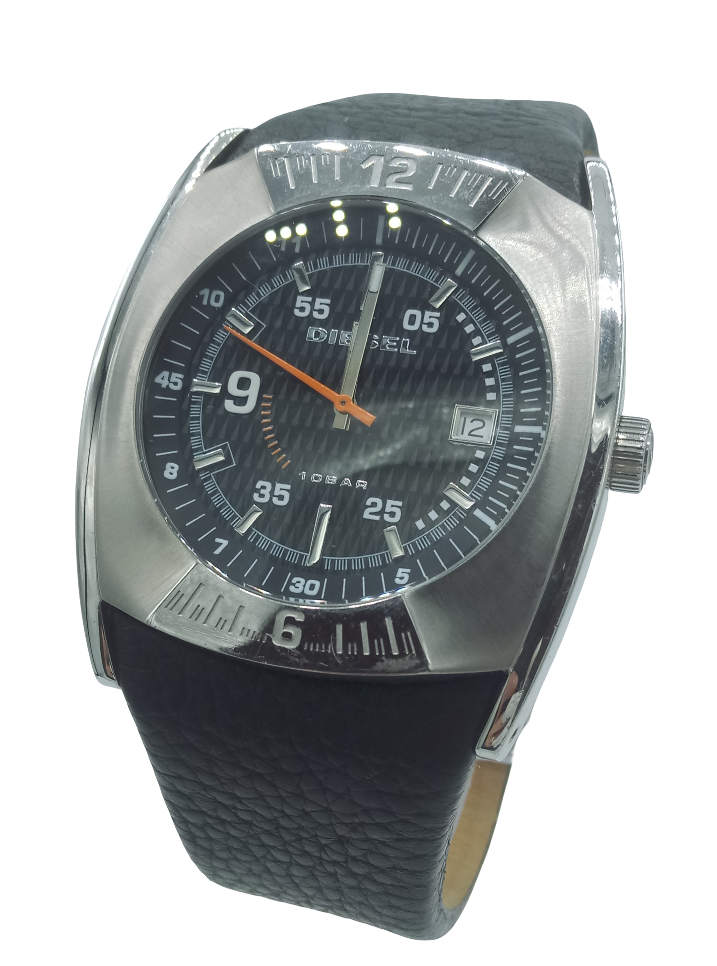 Diesel men's DZ1156 analog watch black dial NOS vintage look DZ-1156 10ATM