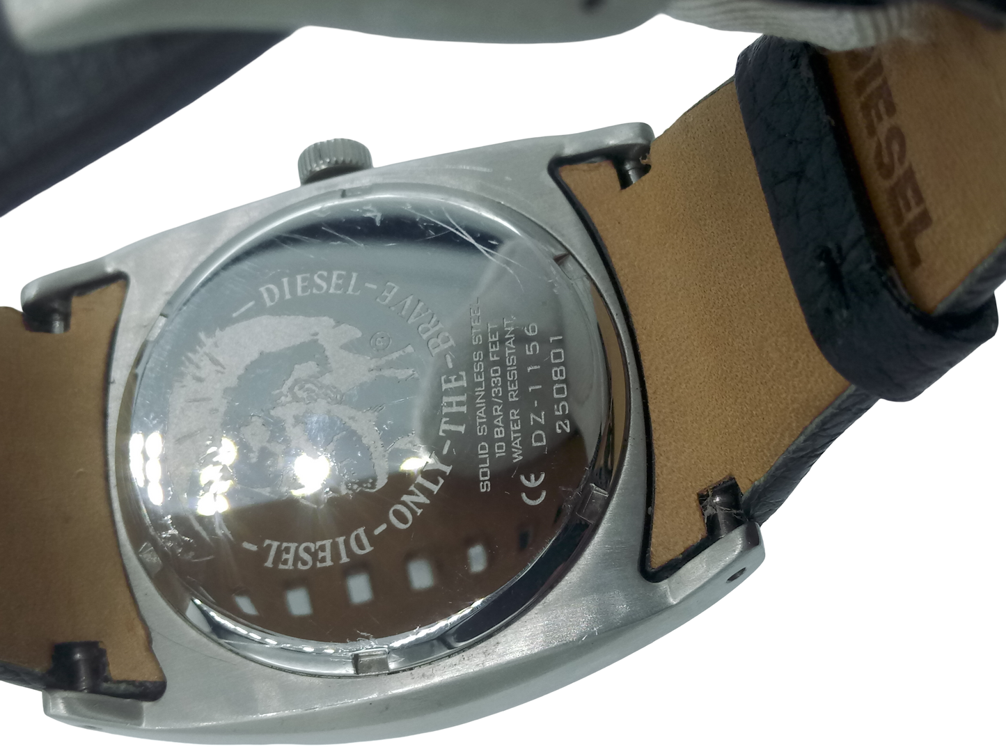 Diesel men's DZ1156 analog watch black dial NOS vintage look DZ-1156 10ATM