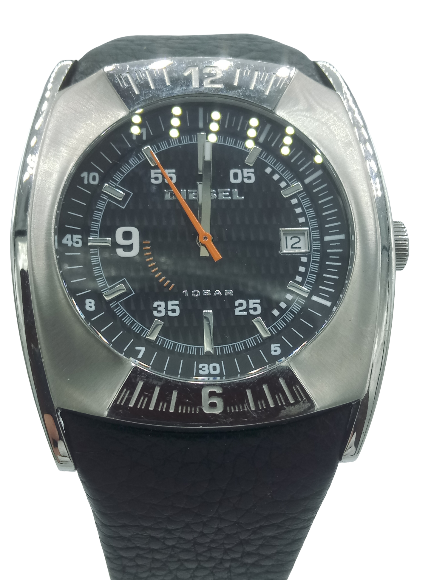 Diesel men's DZ1156 analog watch black dial NOS vintage look DZ-1156 10ATM