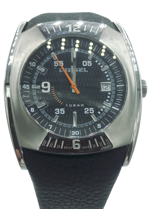 Diesel men's DZ1156 analog watch black dial NOS vintage look DZ-1156 10ATM