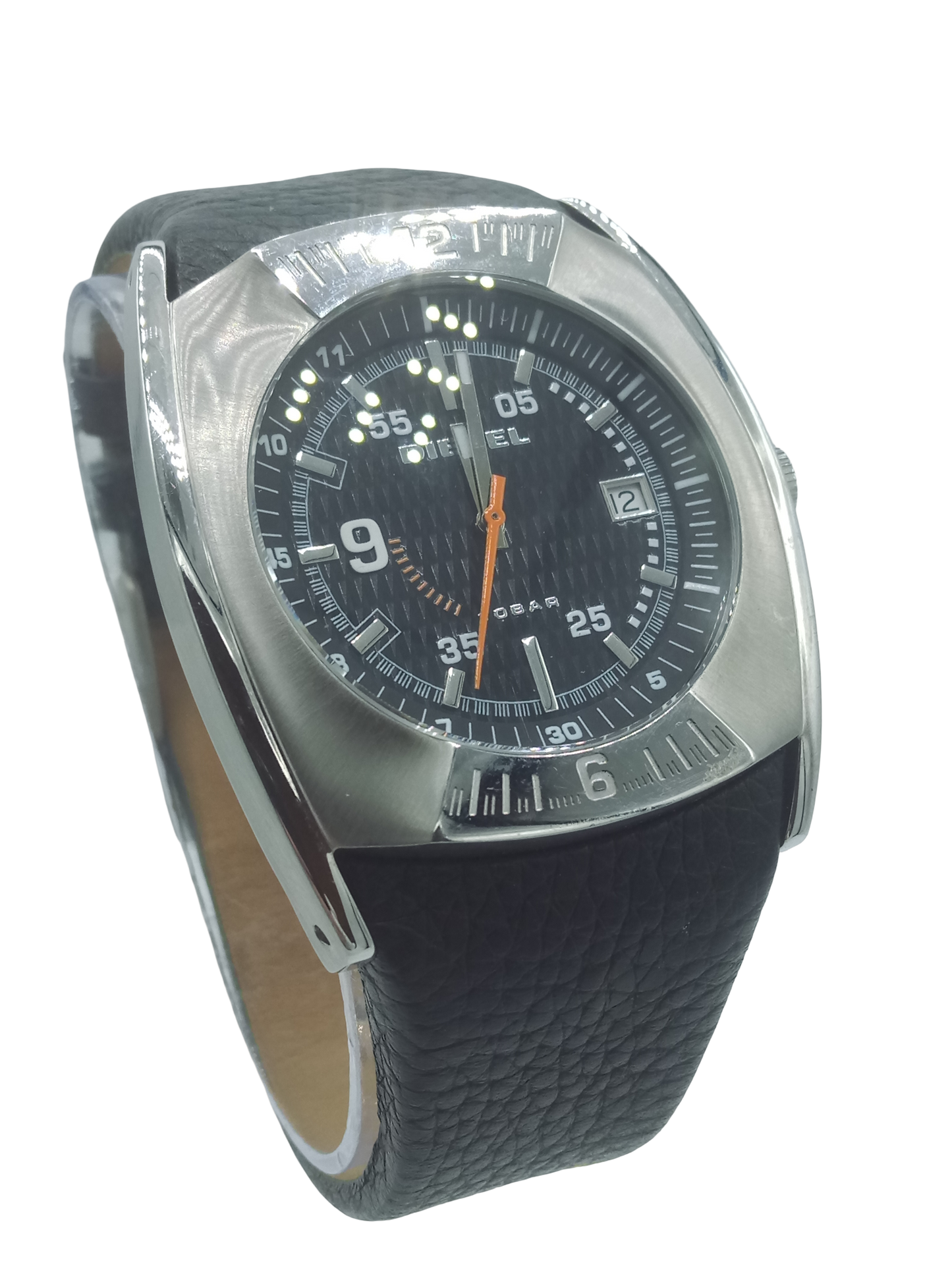 Diesel men's DZ1156 analog watch black dial NOS vintage look DZ-1156 10ATM